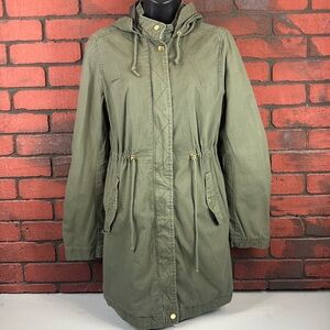 Ambiance Outerwear Women's Small‎ Green Hooded Denim Coat – Utility Chic